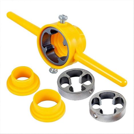 Jeu de 6 outils fileteurs PVC réutilisables, taraud pour tuyaux en polychlorure de vinyle, accessoire de plomberie pour filetage manuel, kit de taraudage de tubes résistant, lot de six pièces pour rac (1/5)