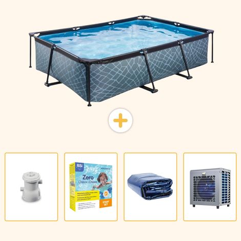 Exit-toys Piscine Exit Rectangulaire - Effet Pierre - 300x200x65 cm - 5-pièces S331 (1/5)