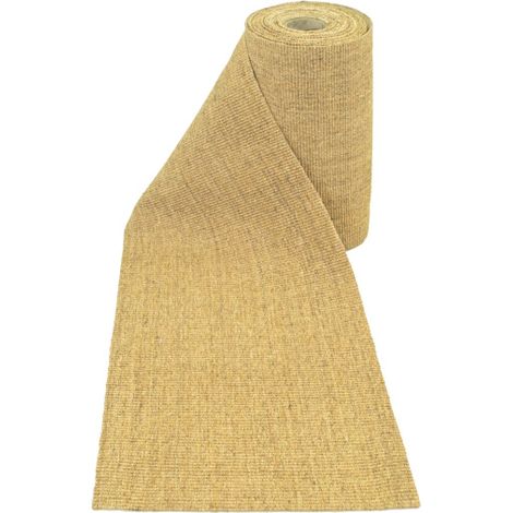 Décoweb – Tapis d'escalier en sisal antistatique – 0.67m x 1m – Dossier en latex pour pose collée – Tissage dense à petites boucles