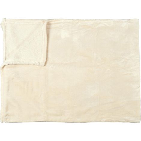 Plaid Flanelle 125x150cm Uni Beige (1/3)