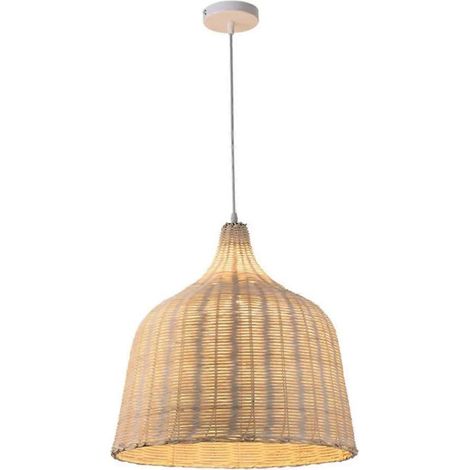 Anpassbare chinesische Pendelleuchte für den Innenbereich aus gewebtem Bambus, runder Retro-Kronleuchter aus Holz und handgeflochtenem Rattan (1/5)