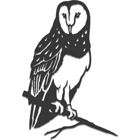 Oiseau sur pique chouette effraie en acier corten (1/3)