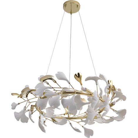 Lampadario LEAF design oro/bianco foglie 6xG9 Zuma Line (1/3)