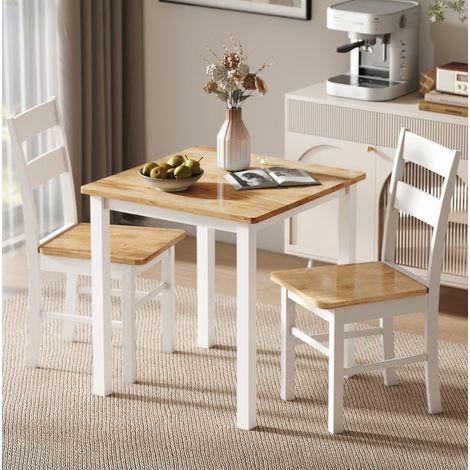 Table à manger 69x69x75 cm en bois couleur chêne, gain de place pour salle à manger FloraGrace (1/5)