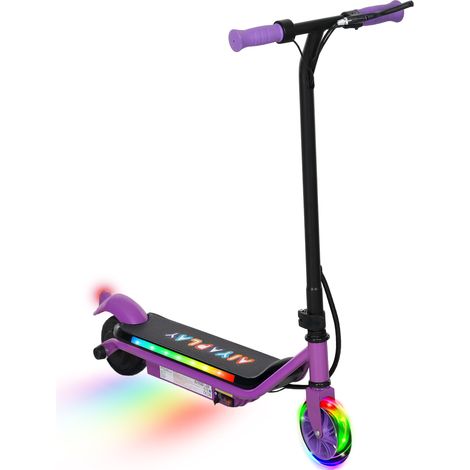 Electric Scooter for Kids Aged 6-14 Years, with Colourful Lights, Purple (1/5)
