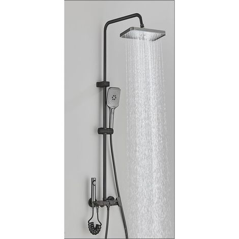 Ensemble de douche mitigeur thermostatique intelli Ensemble de douche de bain à affichage numérique, ensemble de système de douche de salle de bain piano blanc, tête de robinet de douche de salle de b (1/5)
