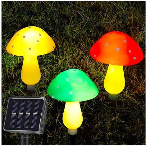 Lanternes Solaires En Forme De Champignon Pour La Décoration Extérieure Du Jardin, 8 Modes, Étanches, Pour Jardin, Allée, A (1/3)