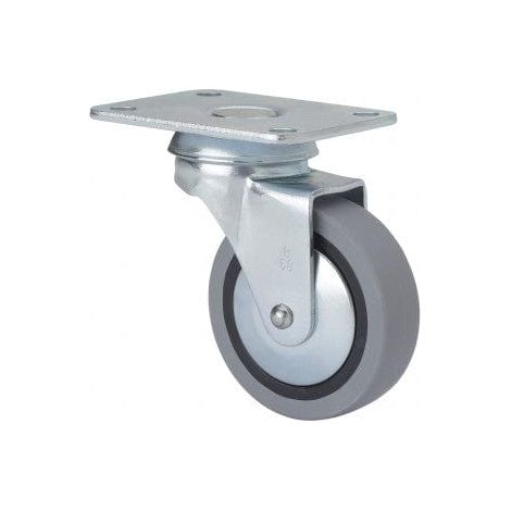 rueda giratora placa 10bsr50cp-pgi poliamix-goma gris eje liso (1/4)