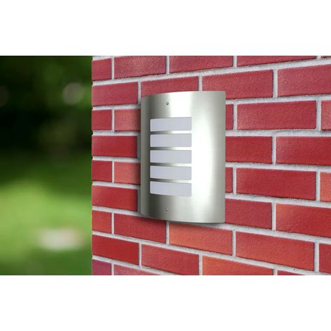 Applique da parete impermeabile da giardino 22 x 30 cm illuminazione diffusa atmosfera accogliente in acciaio inossidabile grigio 020045833