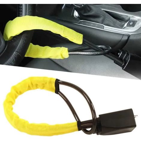 Verrou de volant antivol universel, 2 clés, pour ceinture de sécurité, pour voiture, véhicule SUV, chariot (1/4)