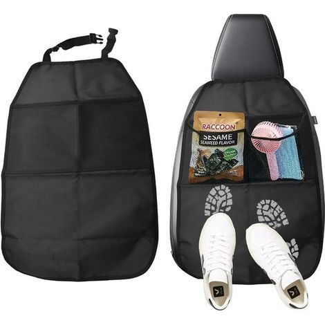 Set di due coprischienali per sedili auto, impermeabili e antimacchia, con due ampie tasche portaoggetti, realizzati in resistente tessuto Oxford. (1/5)