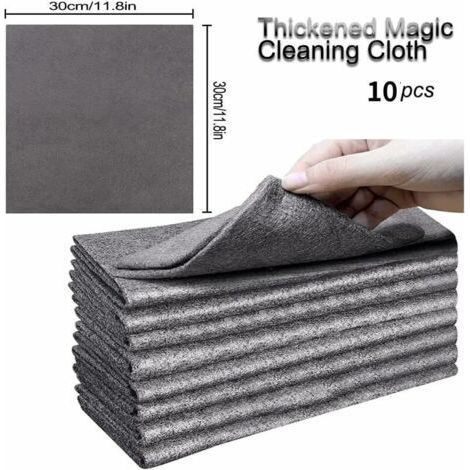 NALOOKAMIC Chiffon de Nettoyage Magique pour Les Vitres, 10 Pièces Chiffons Nettoyage Magique Epaissi Forte Absorption d'eau Outils pour Verre Voiture Maison Cuisine Salle de Bain