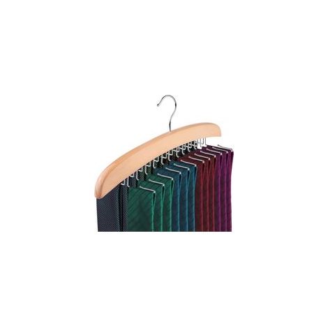 Porte-Cravates, Porte-Cravates pour Hommes, Organisateur de Ceintures en Bois Naturel Crochet en Métal Rotatif à 360 ° pour Votre Organisateur de Placard (1/5)