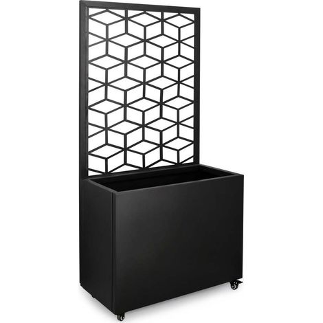 Bizzotto fioriera Silvy geometric nera cm 76 x 41 x 152h (1/2)