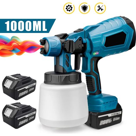 Pistolet à peinture électrique portable pour usage domestique, multifonctionnel, atomiseur haute pression, batterie au lithium (1/5)