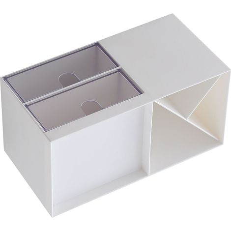 Boîte de rangement de bureau minimaliste multifonctionnelle avec tiroir pour chambre, salon ou bureau (1/5)