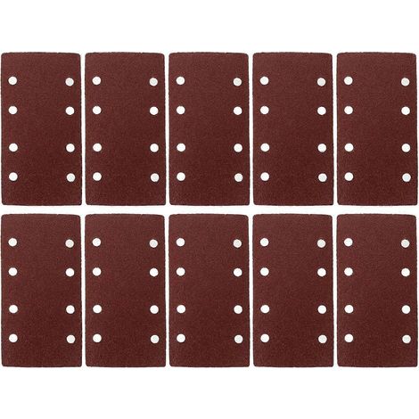 Papier de verre autocollant rouge pour le ponçage, 30 disques de ponçage rectangulaires (1/4)