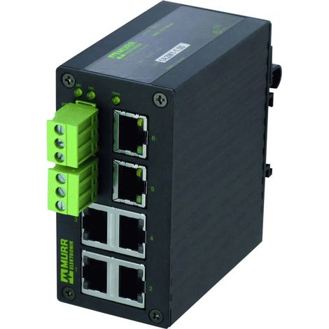 [NEUWERTIG] B-Ware Murr Elektronik Switch Netzwerkverteiler Unmanaged Tree 6 Tx Metall 6 Port Rj45