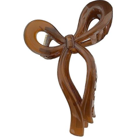 Pince à cheveux en forme de nœud papillon, couleur bonbon, style requin, antidérapante, en plastique, pour femmes.-Caramel (1/5)