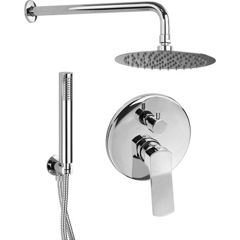 Kit de ducha completo con mezclador de ducha de 2 vías incorporado Pollini Kora G47253304CR  Cromo (1/5)