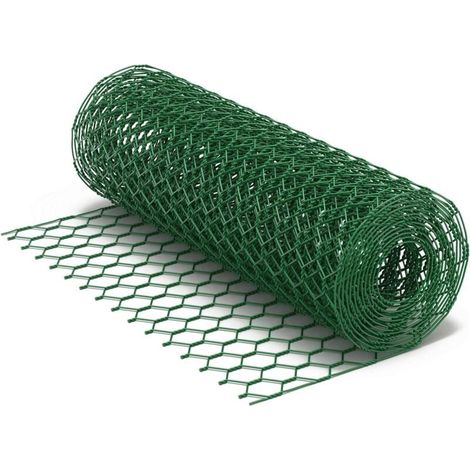 Green wire mesh, galvanized steel, PVC, square mesh, 25 x 25 mm, roll, 10 m, height 40 cm, cage fence MUMU (1/4)