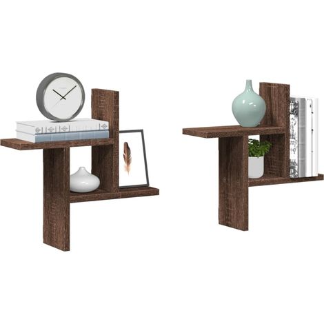 Wandregale 2 Stk. Eichen-Optik 38x12x38 cm Holzwerkstoff vidaXL (1/5)