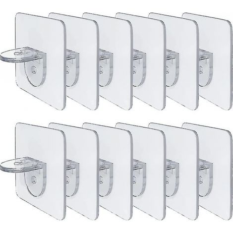 Set mit 12 selbstklebenden Regalwinkeln, kompatibel mit Glasregalen, Schränken und anderen Möbeln. – AquaForge