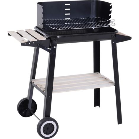 Grill easycomfort charcoal barbecue grill tragbar 83x45x87cm (1/3)