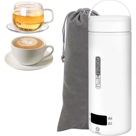 (500 ml)Bouilloire de Voyage, Mini Bouilloire Electrique, 3 en 1 Bouilloire Portable - 4 régulateurs de température, pour Thé, Café, Lait/Camping