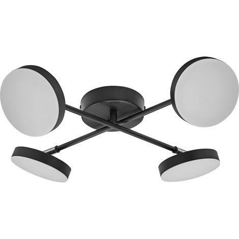 OSRAM Decor Spot Moon light noir, 4 têtes lumineuses réglables, 21 W, 1120 lm, 3000 K, boîtier en métal, design minimaliste, installation facile, LED non remplaçable (1/4)