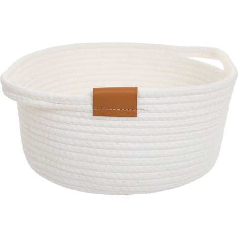 Cesto de algodón en blanco D37x15 (1/5)