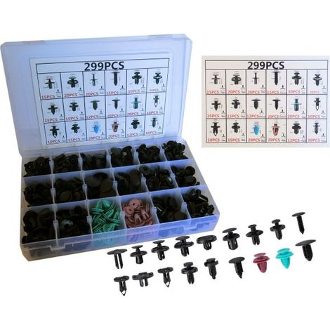 299PZ PLASTICA TRIM CLIP RIVETTI CLIP KIT Fermi di Spinta Auto Abitacolo ESTERNI