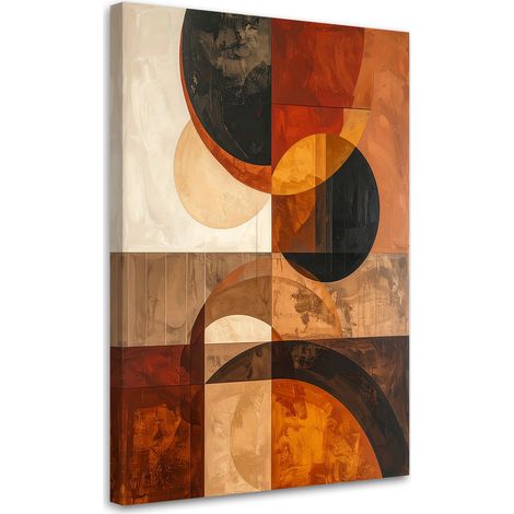Stampe su Tela, Composizione geometrica nei toni del marrone e dell'ocra. - 40x60 (1/2)