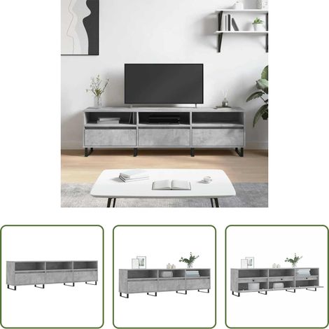 Holzwerkstoff - TV-Schrank Betongrau 150x30x44,5 cm Holzwerkstoff (1/5)