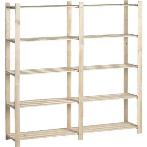 Étagère double en bois 30 kg (1/3)