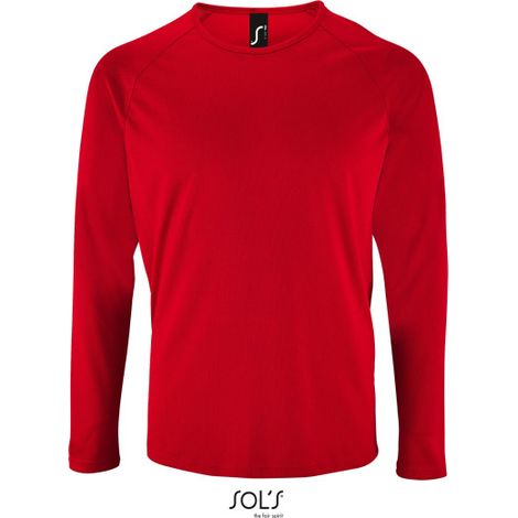 Camiseta De Deporte De Manga Larga De Hombre SOL'S SPORTY LSL MEN L Rojo
