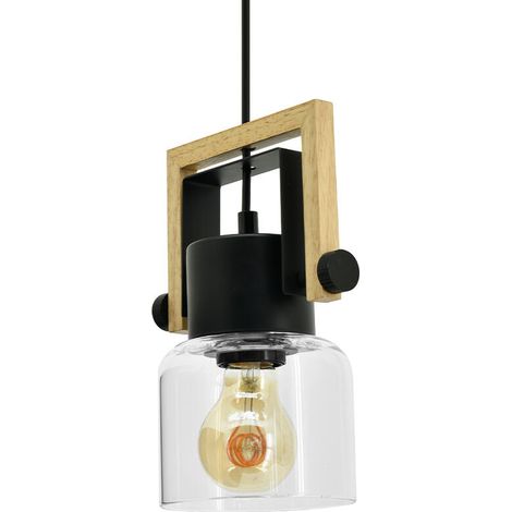 Lámpara colgante Nordica, cristal transparente, diámetro 12 cm, E27 SEYNAVE (1/5)