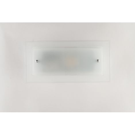 "Applique DRITTA CURVA in vetro bianco 30x15 cm." (1/3)