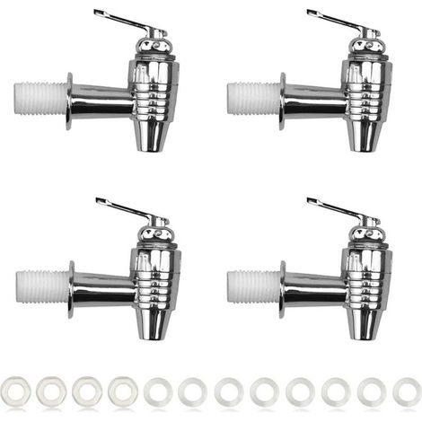 Robinet distributeur de boissons, 4 pièces, robinet fontaine ABS, robinet en plastique avec entretoises et écrous, robinet à jus, pour café et jus (1/4)
