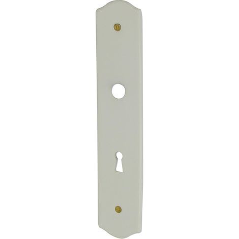 1 Plaque propreté trou serrure, Porcelaine de Limoges blanche, 256x51 mm, Pour porte intérieure (1/2)