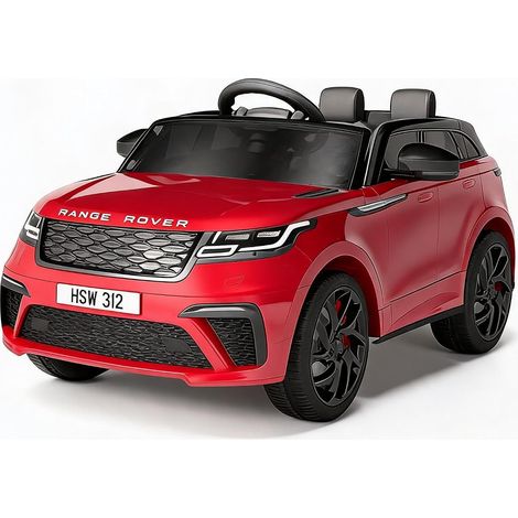 12V Voitures Électriques pour Enfants Homologuées Land Rover avec 2,4 GHz Télécommande, Grand Deux Places, Verrou de Sécurité Enfant, Musique, LED(Rouge) (1/5)