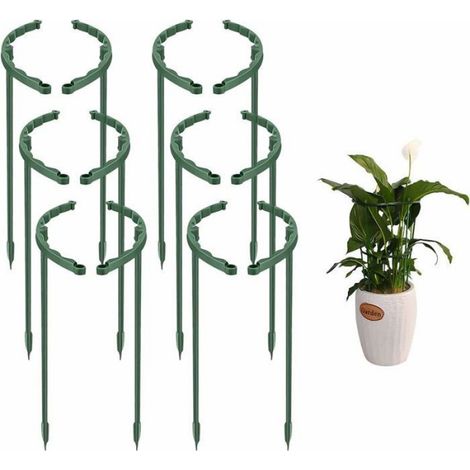 Tuteur Pour Plantes - Support Semi-Circulaire En Plastique - Hauteur 25 Cm - Pour Roses Pivoines Et Fleurs Épaisses - Lot De 12 (1/5)