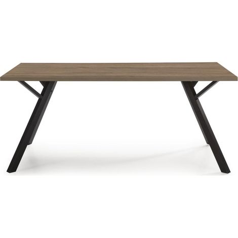 Mesa rectangular de comedor Paula acabado nogal sabi 76cm(alto) 90cm(ancho) 160cm(largo) (1/3)