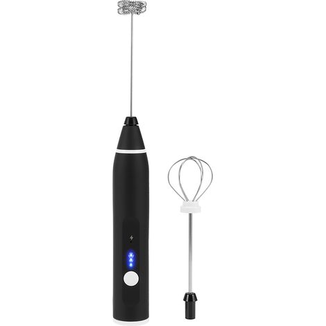 Mousseur à lait électrique rechargeable USB à 3 vitesses, mélangeur à café portatif, batteur à œufs
