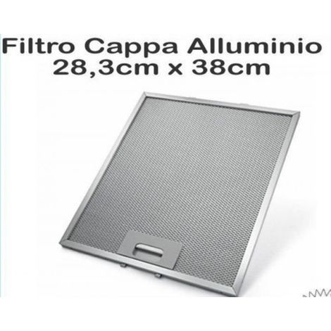 FILTRO CAPPA ALLUMINIO ELICA MISURE 28,3 cm x 38 cm Metallico GF03QB