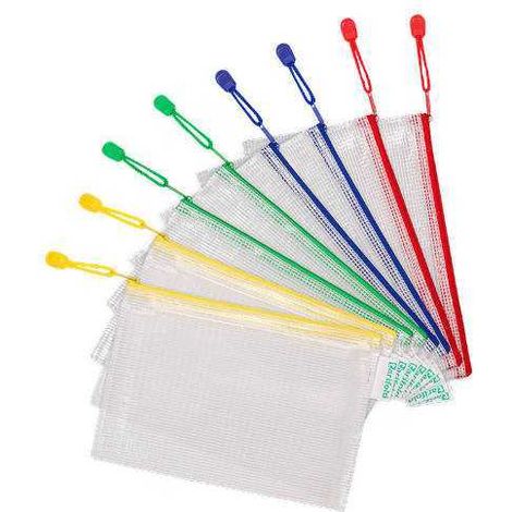 PACK DE 8 BOLSAS ZIPPER MULTIUSOS PVC - CON CIERRE CREMALLERA A5 SURTIDO TARIFOLD 509029