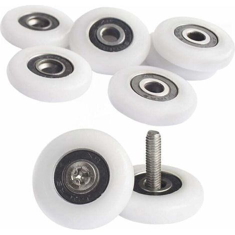 Lot de 8 poulies de douche pour porte de douche - Roulettes de 25 mm - Rouilles de cabine de douche - Avec vis,de