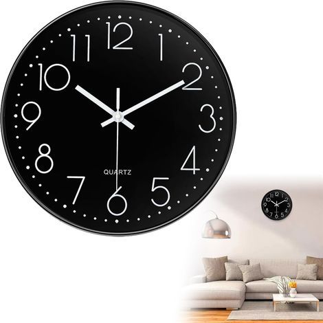 1 Horloge Murale 20cm, Silencieuse Analogique Moderne, Ronde Décorative, Pour Maison Bureau Cuisine (1/5)