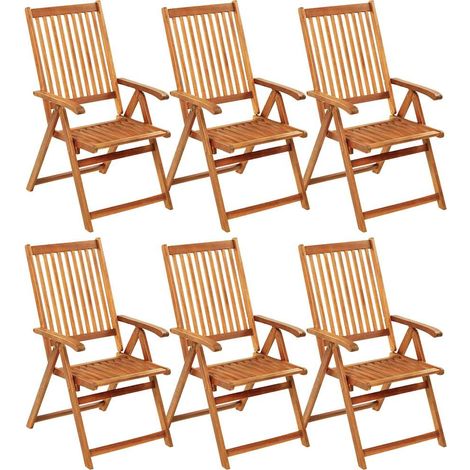 Maison Exclusive - Klappstühle, 6 Stück, mit Kissen, aus massivem (1/5)
