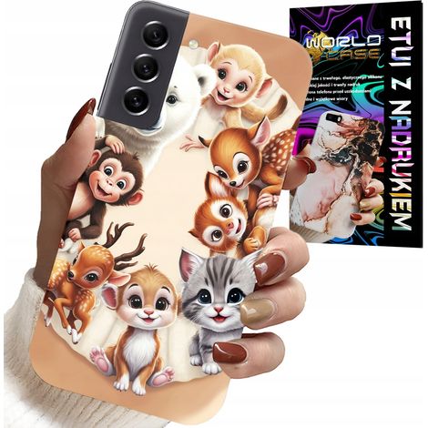 Custodia per Samsung Galaxy S22 - retro per bambini con animali della foresta (1/5)